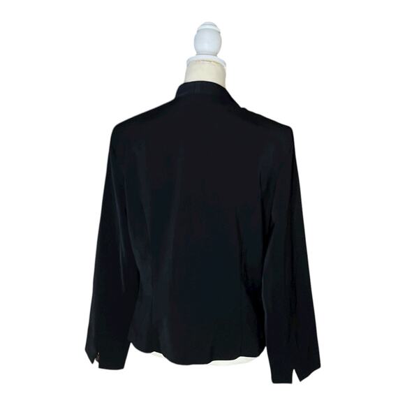 Jessica Howard Black Padded Shoulder Women’s Blazer Jacket Open Front Leopard 14 - Picture 4 of 9